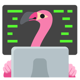 flamingo and laptop