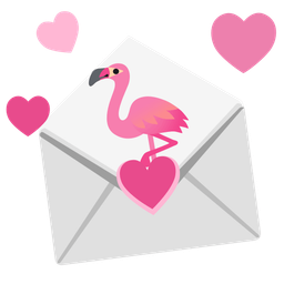 flamingo and love letter