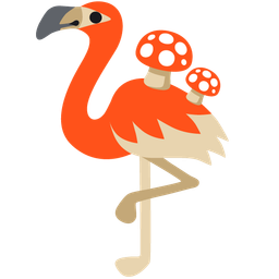 flamingo and mushroom