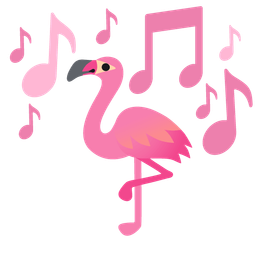 flamingo and musical notes