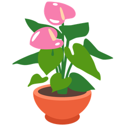 flamingo and potted plant