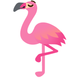 flamingo and relieved face