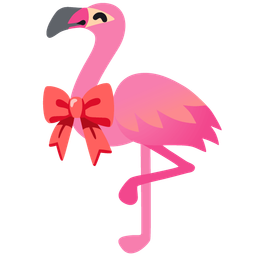 flamingo and ribbon