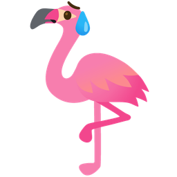 flamingo and sad but relieved face