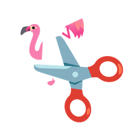 flamingo and scissors