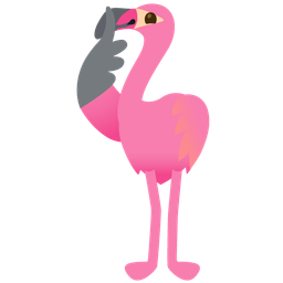 flamingo and shushing face
