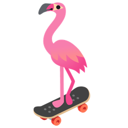flamingo and skateboard
