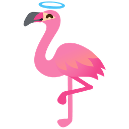 Flamingo and Smiling face with halo