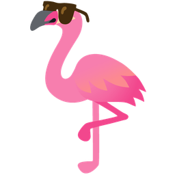 flamingo and smiling face with sunglasses