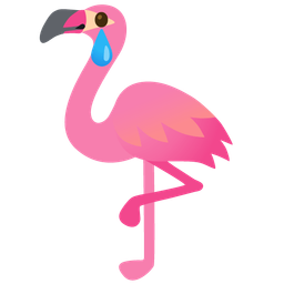 Flamingo and Smiling face with tear