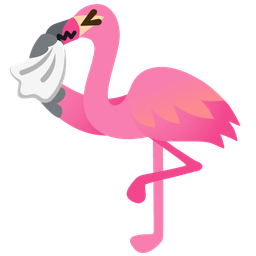 flamingo and sneezing face