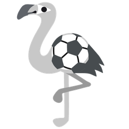 flamingo and soccer ball