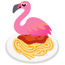 flamingo and spaghetti