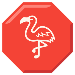 flamingo and stop sign