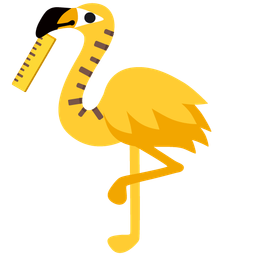 flamingo and straight ruler