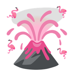 flamingo and volcano