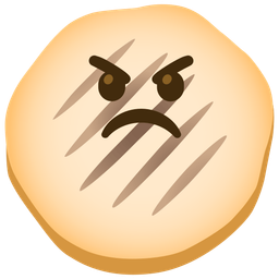 flatbread and angry face