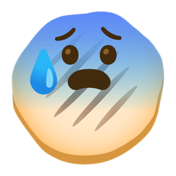 flatbread and anxious face with sweat