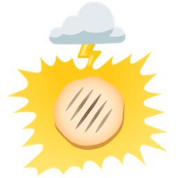 flatbread and cloud with lightning