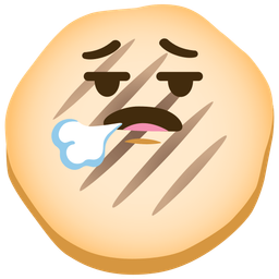 flatbread and face exhaling