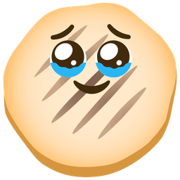 flatbread and face holding back tears