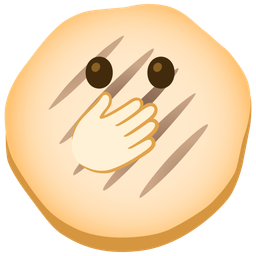 flatbread and face with open eyes and hand over mouth
