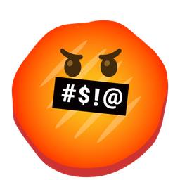 flatbread and face with symbols on mouth