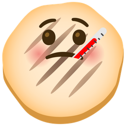 flatbread and face with thermometer