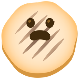 flatbread and frowning face with open mouth