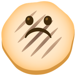 flatbread and frowning face