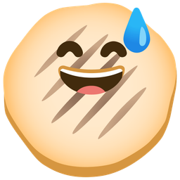 Flatbread and Grinning face with sweat