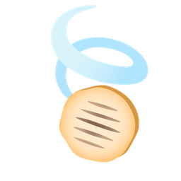 flatbread and leaf fluttering in wind