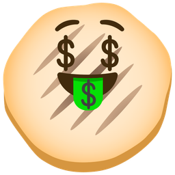 Flatbread and Money-mouth face