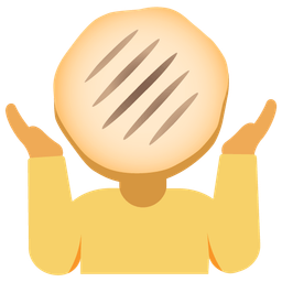 flatbread and person shrugging