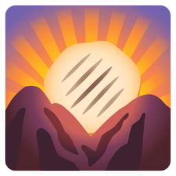 flatbread and sunrise over mountains