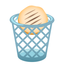 flatbread and wastebasket