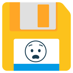 Floppy disk and Anguished face