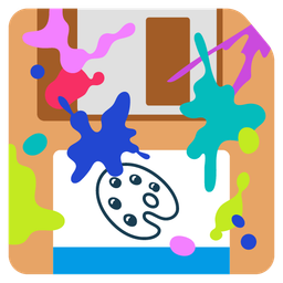 Floppy disk and Artist palette