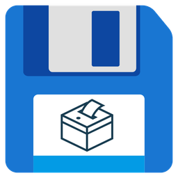Floppy disk and Ballot box with ballot