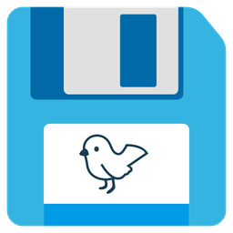 Floppy disk and Bird