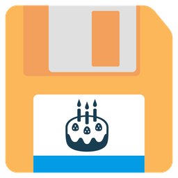Floppy disk and Birthday cake