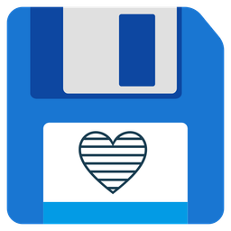 Floppy disk and Blue heart