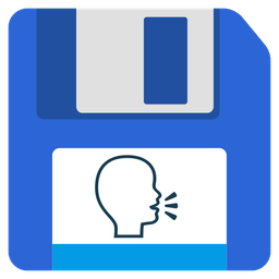 Floppy disk and Bust in silhouette