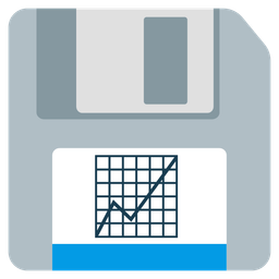 Floppy disk and Chart increasing