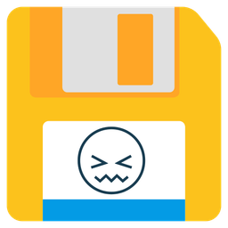 Floppy disk and Confounded face