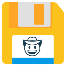 Floppy disk and Cowboy hat face