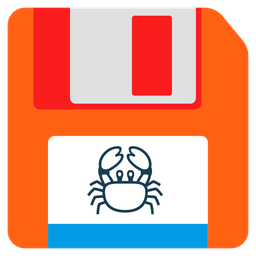 Floppy disk and Crab
