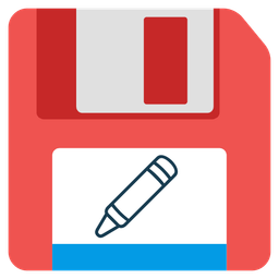 Floppy disk and Crayon