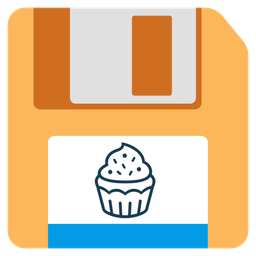 Floppy disk and Cupcake