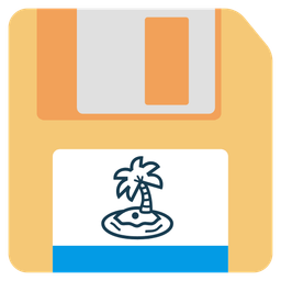 Floppy disk and Desert island